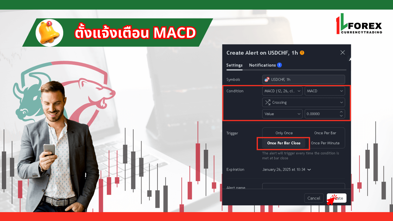 การตั้งแจ้งเตือน MACD บน Tradingview
